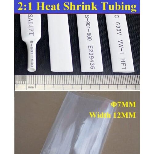 Dia 7mm Heat Shrink Tubing 2:1 Polyolefin Insulation Thermal Cable Sleeve Insulated Wire Protector Wrap DIY Connector-5/10M