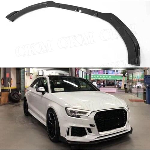Carbon Fiber Front Bumper Lip Spoiler Auto Car styling for Audi A3 RS3 Not A3 Standard S3 2017 2018