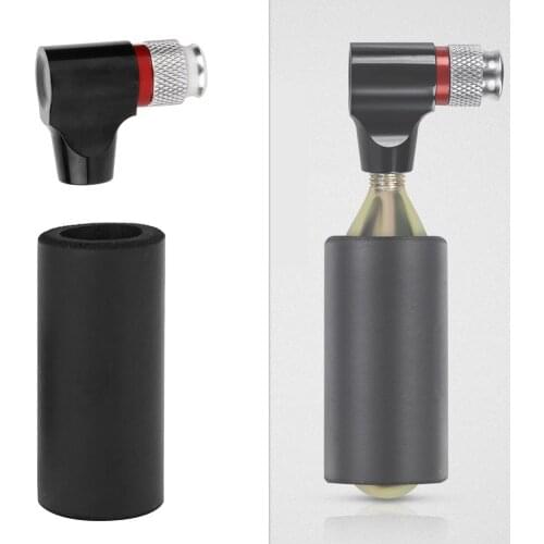 Universal Bike Tire Pump Aluminium Alloy Black Bike CO2 Tire Pump Valve Universal Portable Bicycle Inflator Cycling Equipment