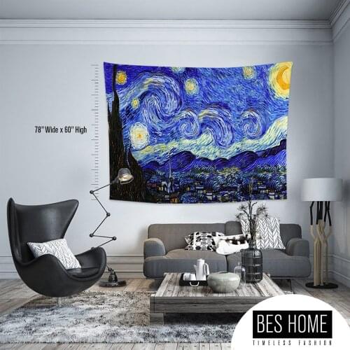 Vincent Van Gogh-Starry Night,Fabric Wall Hanging,Tapestry,Textile Wall Hang,Wall Decoration, master Piece Tapestry