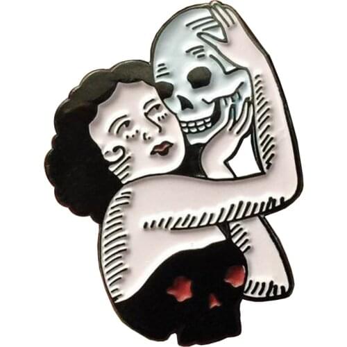 Women with skull Pin