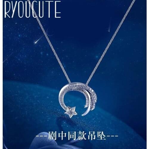 Bohemia Real Silver Color Moon Long Choker Necklaces For Women Wedding Jewelry Gift Boho Crystal Necklace joyas de plata