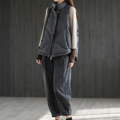 Ultra Light Down Vest Women Windproof Lightweight Gilet Female Warm Stand Collar Waistcoat Sleeveless Colete Feminino X146