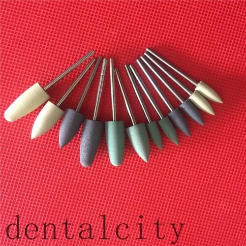 12pcs Dental 2.35mm Resin Base Polishing Burs SILICONE Polishers Diamond Teeth Jewel Polishers