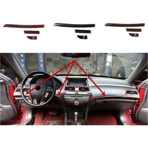 3pcs/lot ABS carbon fiber grain or wooden grain Passenger side dashboard decoration cover for 2008-2013 HONDA Accord 8 MK8