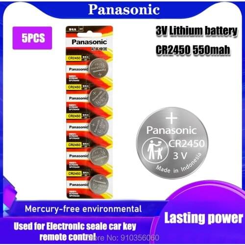 5PCS Panasonic Button Batteries CR2450 CR 2450 BR2450 KCR2450 5029LC LM2450 For Watch Electronic Toy Scale 3V Lithium Battery