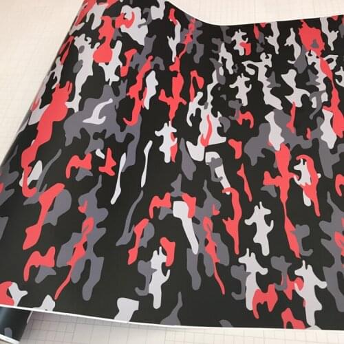50x150/200/300CM Black Red Camouflage Car Sticker Wrap Adhesive Camo Vinyl Film Motorcycle Skateboard Scooter Car Wrapping Decal