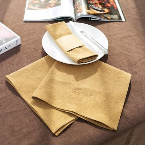 50x50cm Reusable Ramie Cotton Napkin,Kitchen Tableware Durable Flax Dinner Mat,Wedding Dining Table Decor,Cloth Placemats