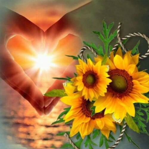 Full Square/Round Drill 5D DIY Diamond Painting "Sunflower & sunset" 3D Embroidery Cross Stitch 5D Rhinestone Decor Gift
