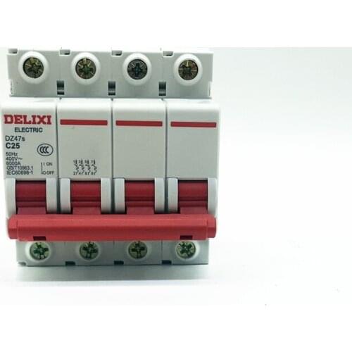 DELIXI Circuit Breaker DZ47s C type 4 Poles 1A 2A 3A 4A 6A 10A 16A 20A 25A 32A 40A 50A 63A MCB C45 Mini Circuit Breake