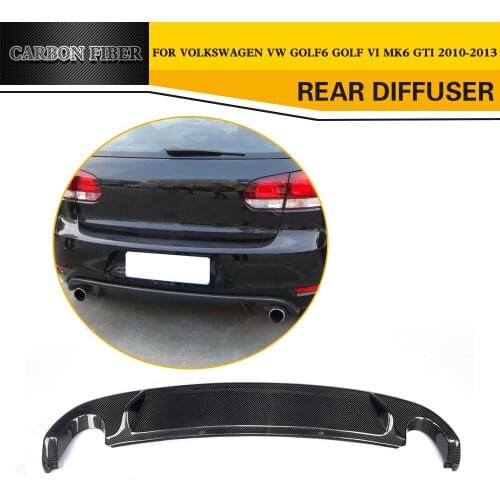 Car Styling Carbon Fiber Rear Diffuser Lip Spoiler For VW Golf VI MK6 GTI Bumper 2010-2013