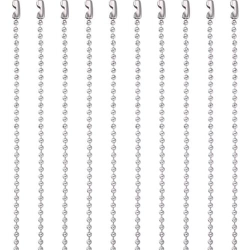 Pandahall 100pc 304 Stainless Steel Ball Chain Necklace Makings DIY Jewelry Accessories Finding Wholesale Size:23.6"(60cm)x2.4mm