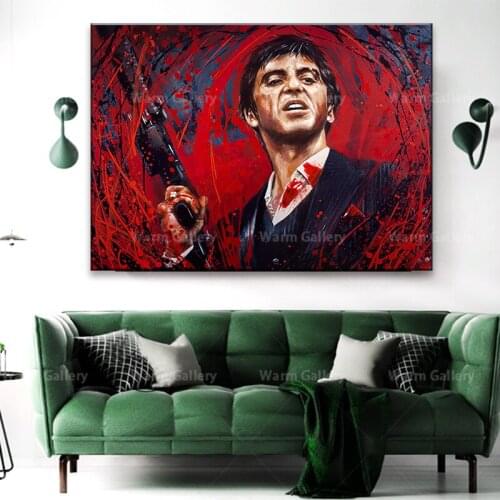 Graffiti Tony Montana Art Poster Al Pacino SCARFACE Movie Portrait Canvas Painting Print Wall Art Picture for Living Room Decor