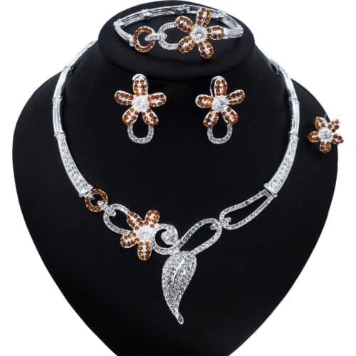 Yulaili Exquisite Diamond-studded Small Flowers Hollow Jewelry Set and Newly Designed High-quality Birthday Party Jewelry Sets