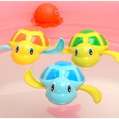 1pcs Cute Cartoon Animal Tortoise Classic Baby Water Toy Infant Swim Turtle Wound-up Chain Clockwork Kids Beach Bath Toys