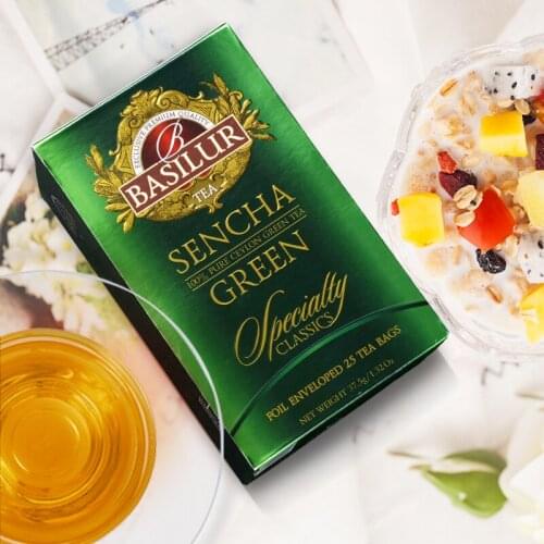 Free shipping Basilur Bao Ceylon Japanese Sencha 25-tablet Teabag Japanese Sencha Imported Green Tea Teabag