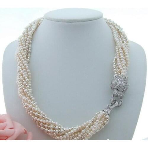 Beautiful 20" 7 row White Pearl Necklace