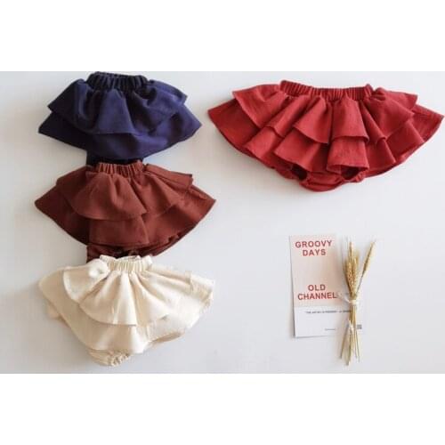 Summer Girls Pants Free Shipping Kids Shorts for Girls Skirt Cake Pant-skirt Korean Childrens Clothing Ruffle Shorts Girls