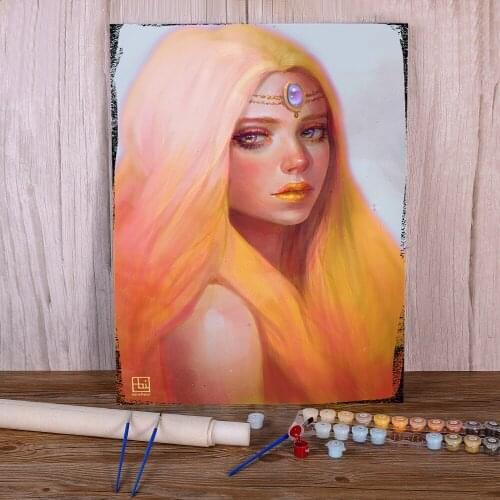 Cartoon Girl Woman Coloring By Numbers Painting Kit Acrylic Paints 50*70 Picture By Numbers Photo Wall Paintings Wholesale