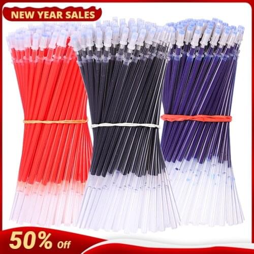 20 Pcs Wholesale Stationery Black Refills 0.5mm Factory Direct Office Supplies Kawaii Stationary Pen Refill Colorful Stationery