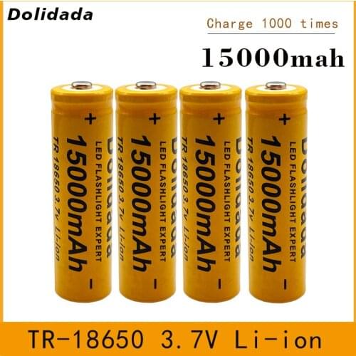 New 3.7V 15000 mAh 18650 lithium ion batteries Rechargeable battery For LED flashlight/Electronics