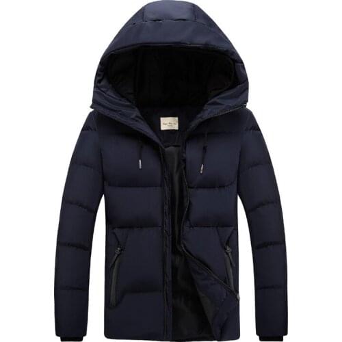 Autumn And Winter Thick Mens Hooded Plain down Feather Cotton-padded Clothes Youth Casual Versatile Stylish padded