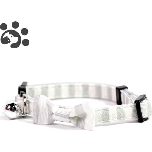 Bowknot Cat Collar with Bell for Small Dogs Nylon Black Dog Collar Quick Release Adjustable Pet Collar Necklace Collar MP0036