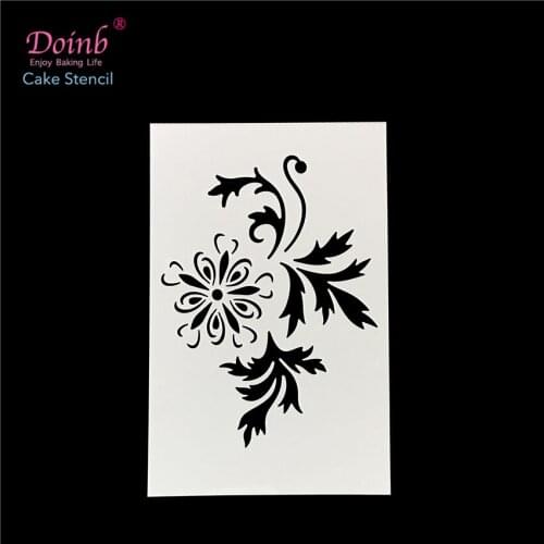 DIY Flower Leaf Totem Plastic Spray Cake Mold Strew Stencil Pad Duster Cupcake Fondant Decoration Baking Tool Moulds FQ4099