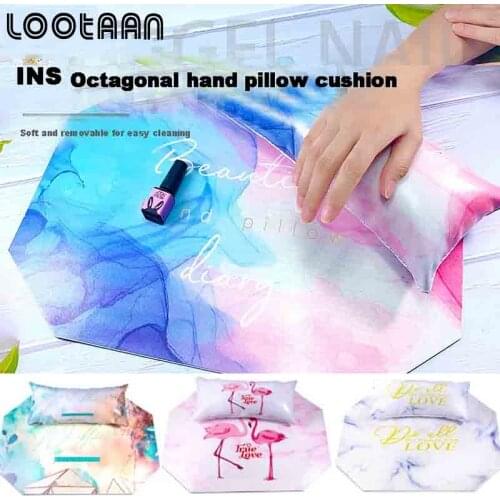 Nail Hand Pillow High-end Octagon Nail Table Hand Cushion Holder Set Soft PU Leather Sponge Arm Rest Nail Pillow Manicure Tools