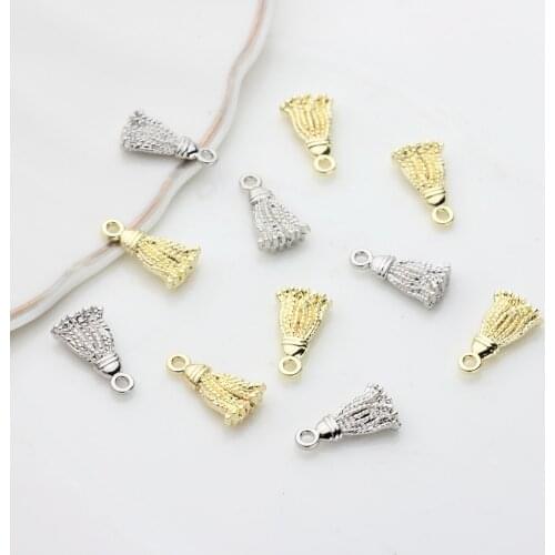 Zinc Alloy Gold Metal Mini Tassels Charms Pendant 7mm 20pcs/lot For DIY Tassel Jewelry Making Finding Accessories