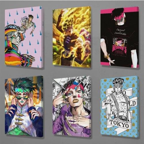 Rohan Kishibe JOJO Diamond Is Unbreakable Wall Art Framed Wooden Canvas Decoration poster prints for Home Frame decor Painting