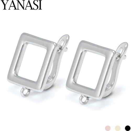 2020 Trendy Big Square Brass Earring Hooks Clasp Jewelry Supplies Findings Accessories for DIY Woman Jewellery Making