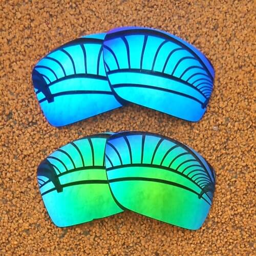 Ice Blue & Green Mirrored Polarized Replacement Lenses for Big Taco Frame 100% UVA & UVB