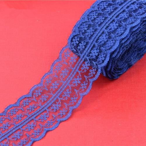 #25 Dark blue 10 yards high quality lace ribbon , wide 45 mm DIY jewelry, clothing, wedding decorations