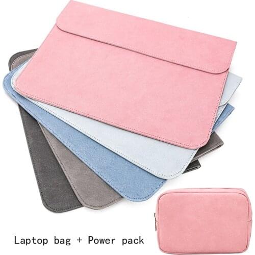 Slim Soft PU Bag For 13.3 14 15 16 in Notebook Macbook Pro 13 16 Case A2159 A2141 Funda Cover For Xiaomi Mi 15.6 Bags Power pack