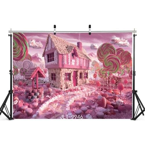 Vinyl Photography Backdrop Fairy Tale House Road Photo Background for Children Baby Shower Newborn Kids Portrait Photo Shoot