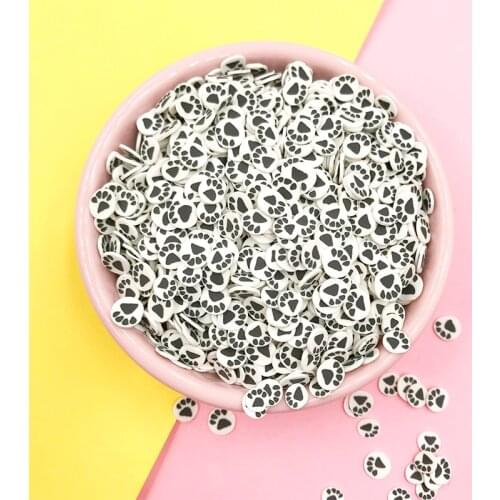 100g Bear Paw Slices Sprinkles For Crafts Supplies Toy Polymer Clay Charms Accessories Addition For Fluffy Clear Slime 5mm