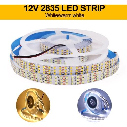 DC12V LED Strip 2835 360LEDs/m High Brighter Warm White 3000K / Cold White 6000K Flexible Rope Ribbon Tape LED Light Strip 5m