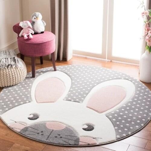 120cm Carpet Home Decor Rabbit Round Rug 카페트 Non-slip Carpet Mat For Bedroom Decoration коврик для ванной