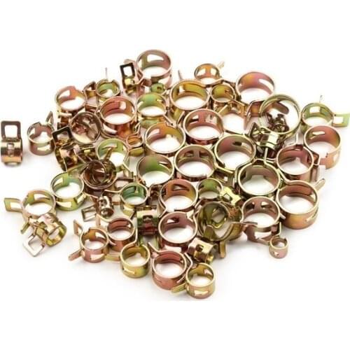 60Pcs Spring Band Type Action Vacuum Hose Pipe Clamp Low Pressure Air Clip Clamp 6mm ~15mm