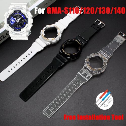Watch accessories for Casio G-SHOCK Baby-G GMA-S110 / S120 / S130 / S140 case men women bracelet Watchband Wristwatch Strap