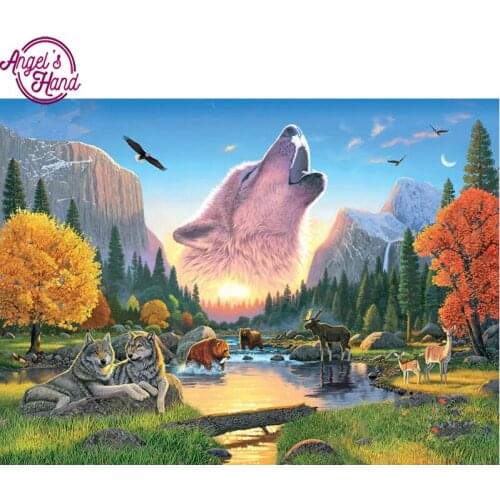 Diamond Embroidery Wolf World Pattern DIY 5D Diamond Painting Needlework Cross Stitch Full Drill Rhinestone mosaic