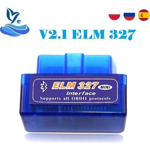 MINI ELM327 Bluetooth Interface V2.1 OBD2 Auto Diagnostic-Tool ELM 327 Works ON Android Torque/PC V2.1 BT Adapter