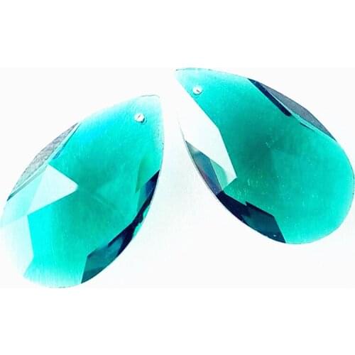 Free shipping 100pcs/lot 38mm zircon gree crystal faceted pear pendants for chandelier parts,beads curtain accessories decor