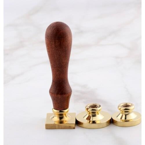Wooden Wax Sealing Stamp Handle Brass Sealing Wax Stamps Head Retro Rosewood Handle Wax Seal Copper Head for Scrapbooking