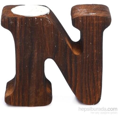 Dessen Wood Decorative N Letter candle holder candle and candlestick свеча и подсвечник vela y candelero