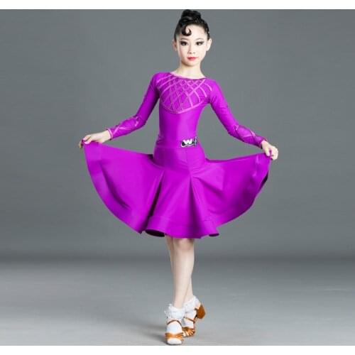 Girls' Latin Dance Dress For Childrens Professional Standard Dance Dress Chacha Competition Dresses Performance Clothes SL2471