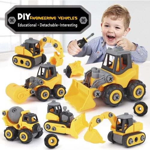 DIY Detachable Engineering Vehicle Car Model Styling Toys For Boys Dump Tracks Educational Model Diecast Cars Toys for Children