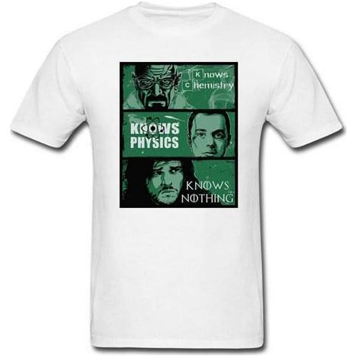 Breaking Bad Vs Big Bang Theory Vs Funny Joke Knows T-Shirt Men 100% Cotton T Shirt Top Tees