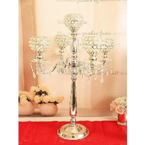 Crystal decoration tall wedding sliver candelabra